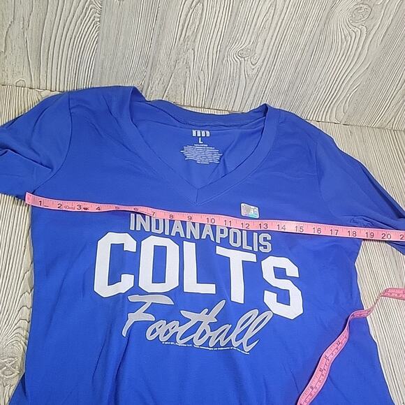 Indianapolis Colts NFL Blue Long Sleeve V Neck Shirt Womens Size Large NEW - Picture 8 of 10